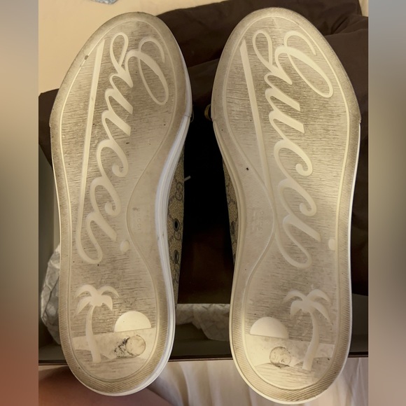 Gucci Sneakers: Tessuto GG Supreme Miro'soft Ecru Grigio Sneakers - Picture 5 of 7